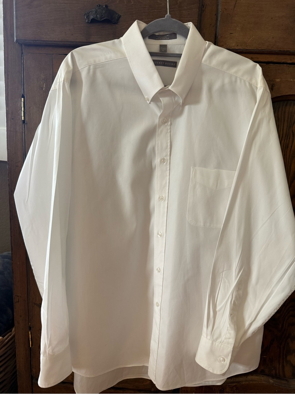 Geoffrey Beene Classic White Men's Dress Shirt - Button-Down Collar- NWOT